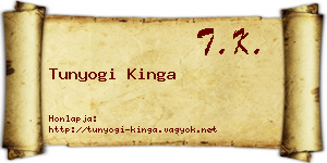 Tunyogi Kinga névjegykártya